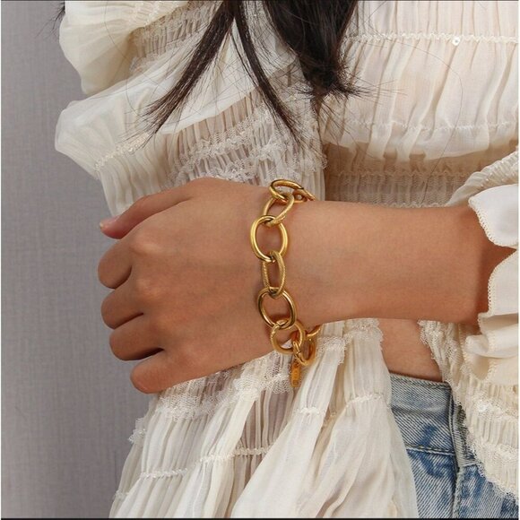 18K Gold Plated Bracelet, Vintage Style Bracelet, Bohemian Bracelet - Picture 1 of 7